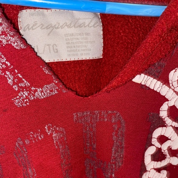 Grunge Distressed Lightweight Red Hoodie Sweater - Picture 2 of 3